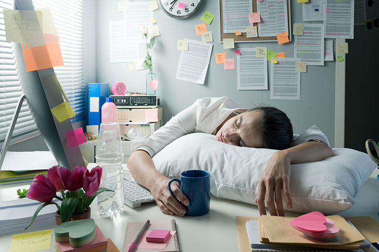 woman suffering from sleep debt